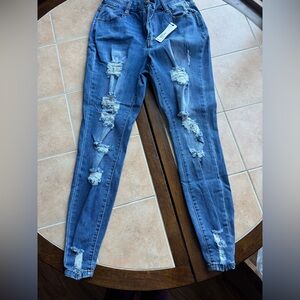 Rue21 Distressed Skinny Jeans in Blue